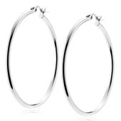 Cercei rotunzi argint Ø40 mm x 2 mm Classic Hoops DiAmanti KHR240R-DIA